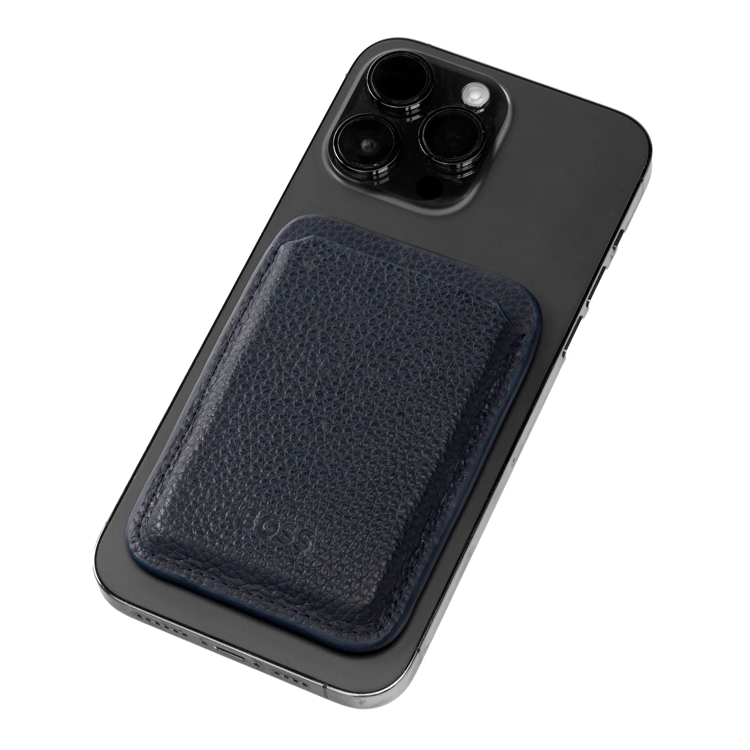 HUGO BOSS HLJ416N - Card holder with Magnet Mobile Classic Grained Navy