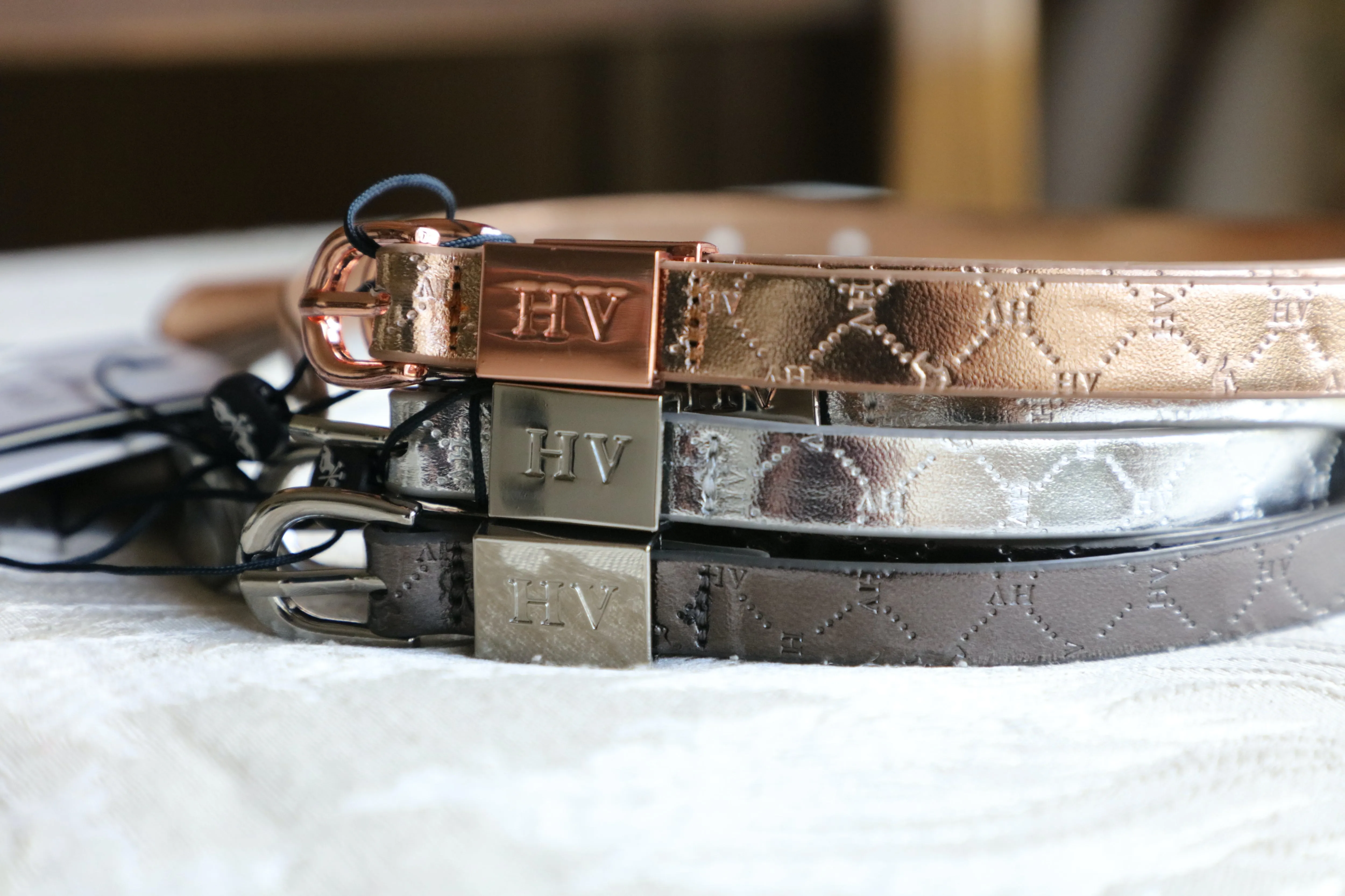 HV polo silver metallic spur straps