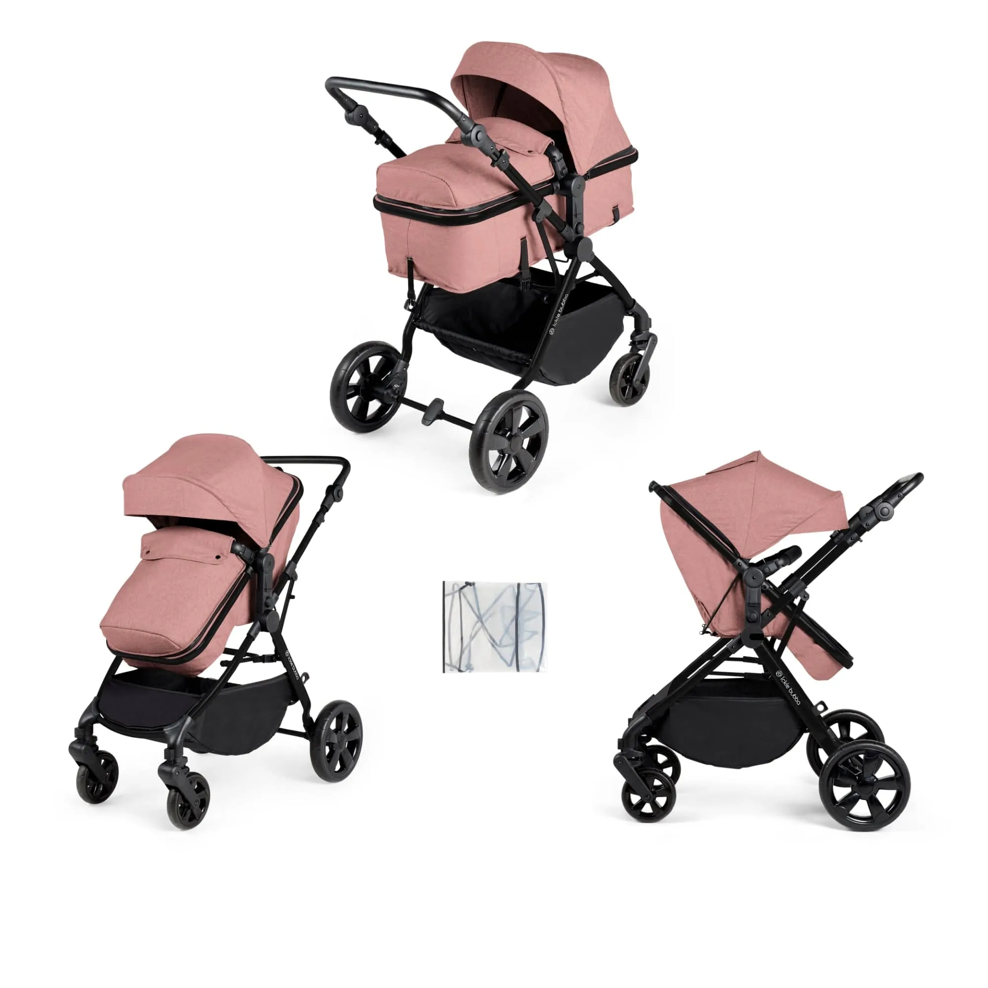 Ickle Bubba Comet 2 in 1 Plus Pushchair - Black / Dusky Pink (Ex-Display)