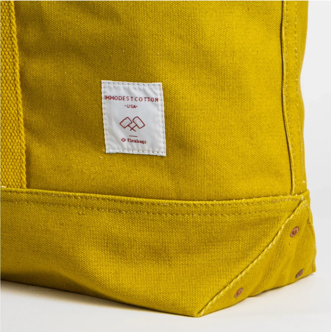 IMMODEST COTTON: LARGE E/W CHARTREUSE TOTE