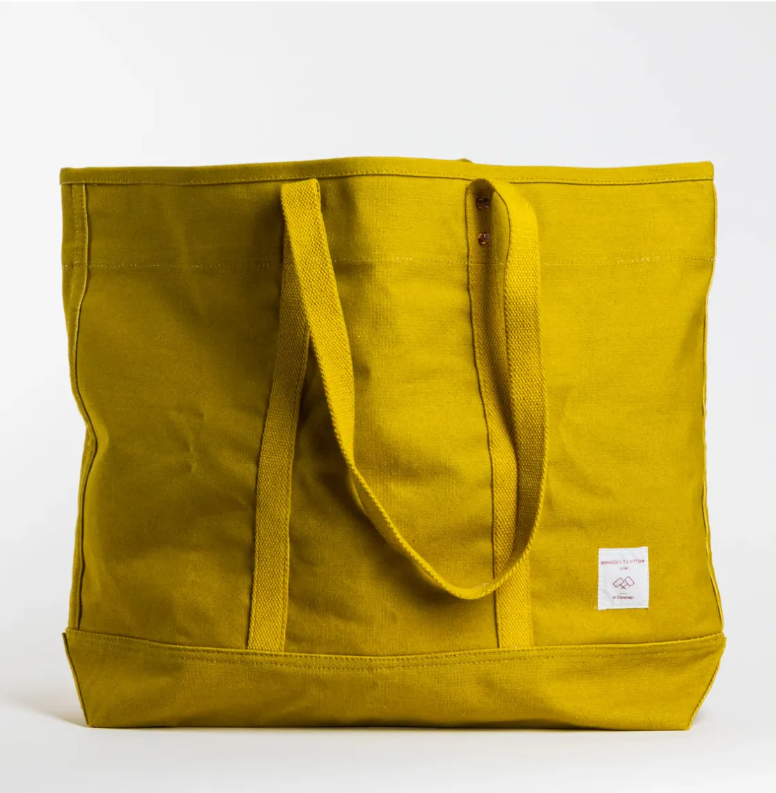 IMMODEST COTTON: LARGE E/W CHARTREUSE TOTE