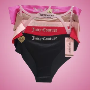 JUICY COUTURE Underwear 5 Pairs Shiny 3D Glitter Logo Micro Colorful NWT 💕