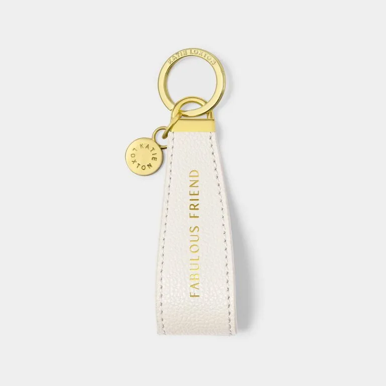 Katie Loxton Off White Fabulous Friend Loop Keyring