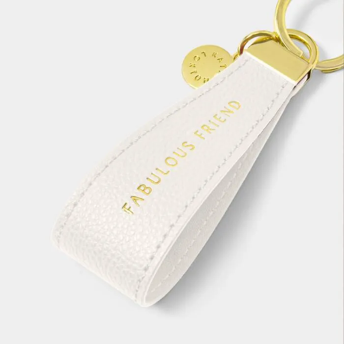 Katie Loxton Off White Fabulous Friend Loop Keyring