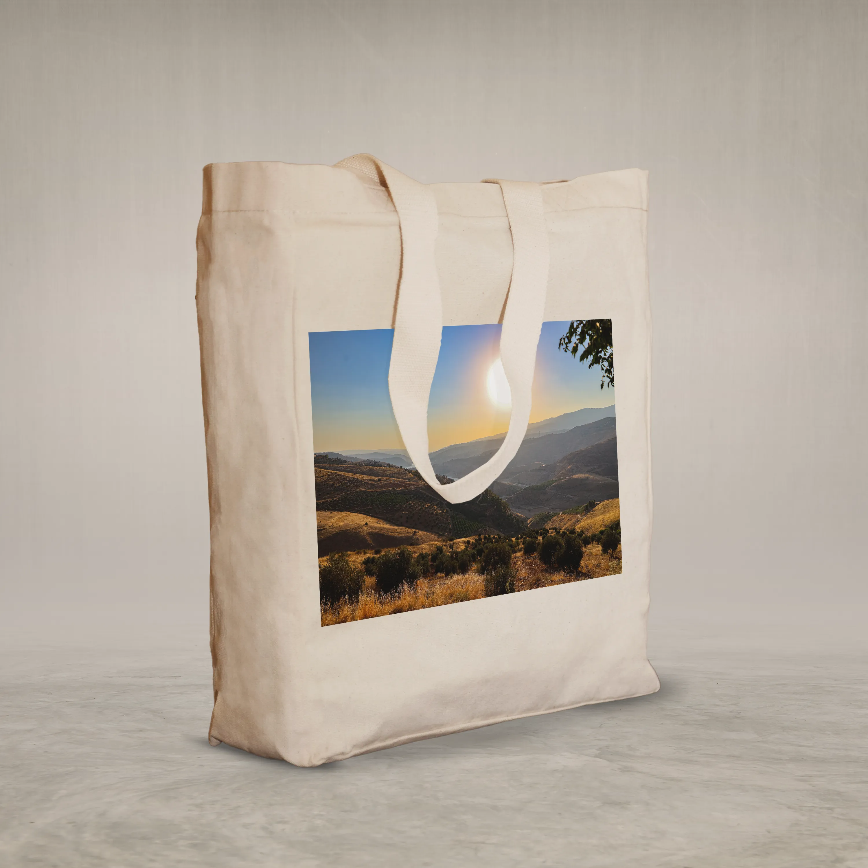 Knitted Handle Canvas Bag