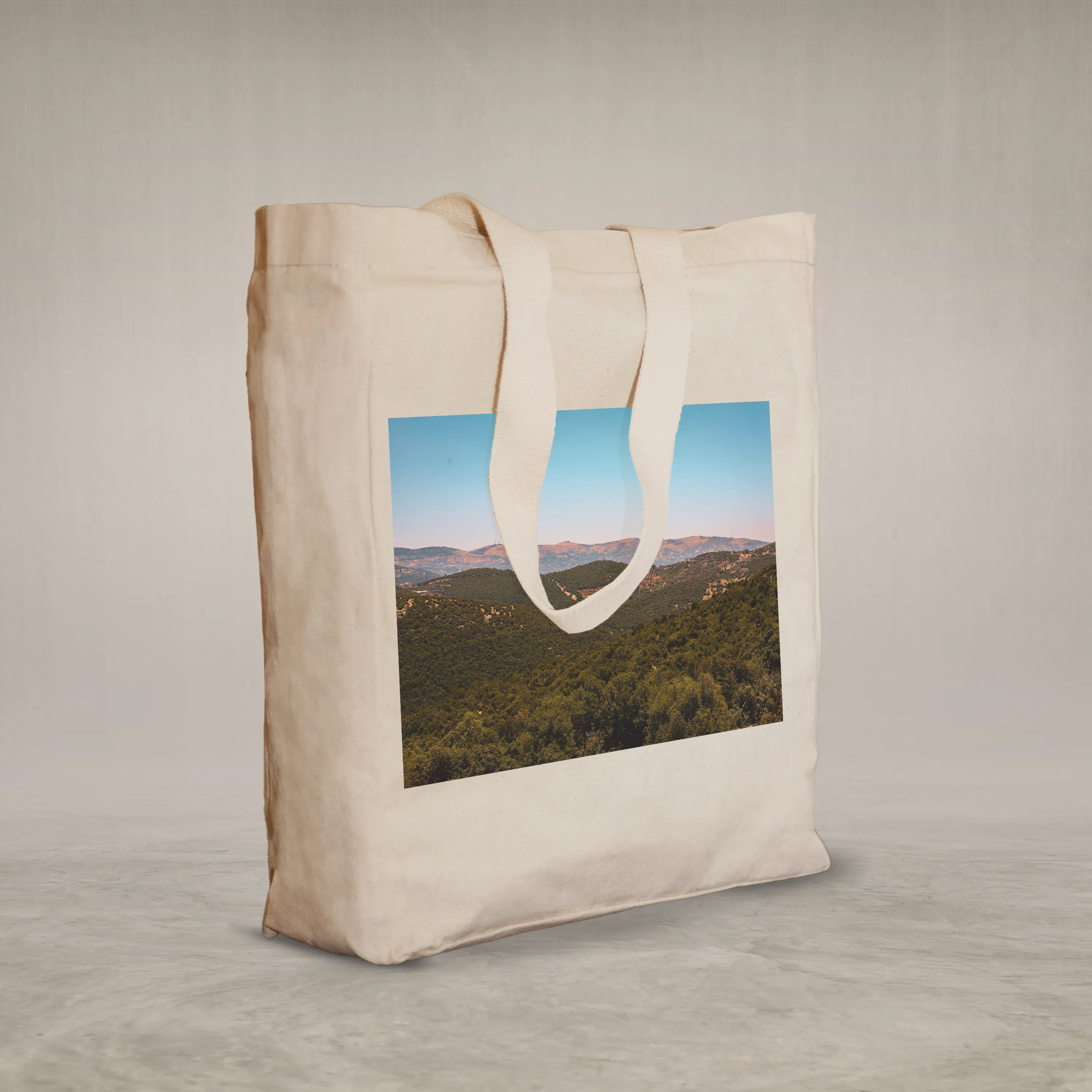 Knitted Handle Canvas Bag