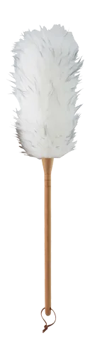 Lambswool Duster - black and white with beech wood