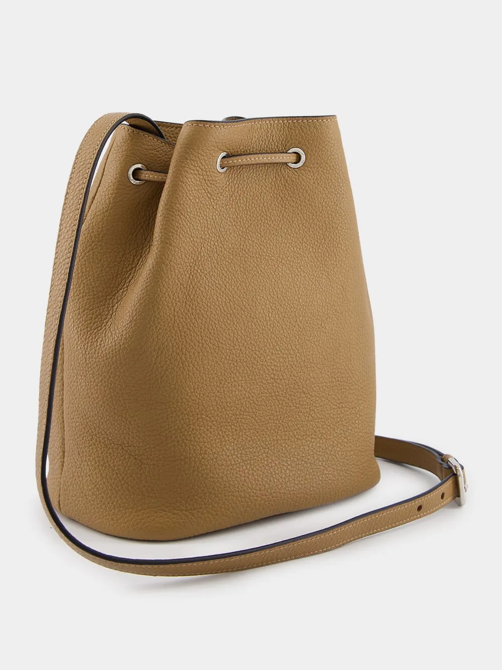 Leather bucket bag