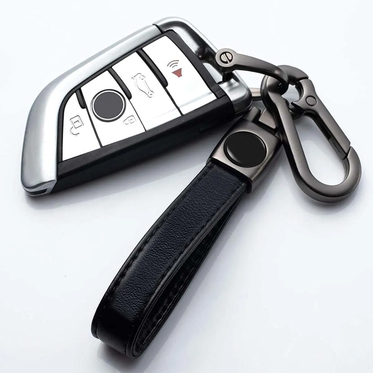 Leather Car Keychain, Custom Fit For Your Cars, Key Chain Keyring Family Present for Man and Woman, Car Accessories MB15986