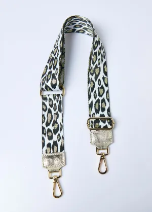 Leopard woven handbag strap