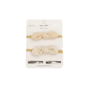 Linen Petite Bow Set - Sandy Chic Duo