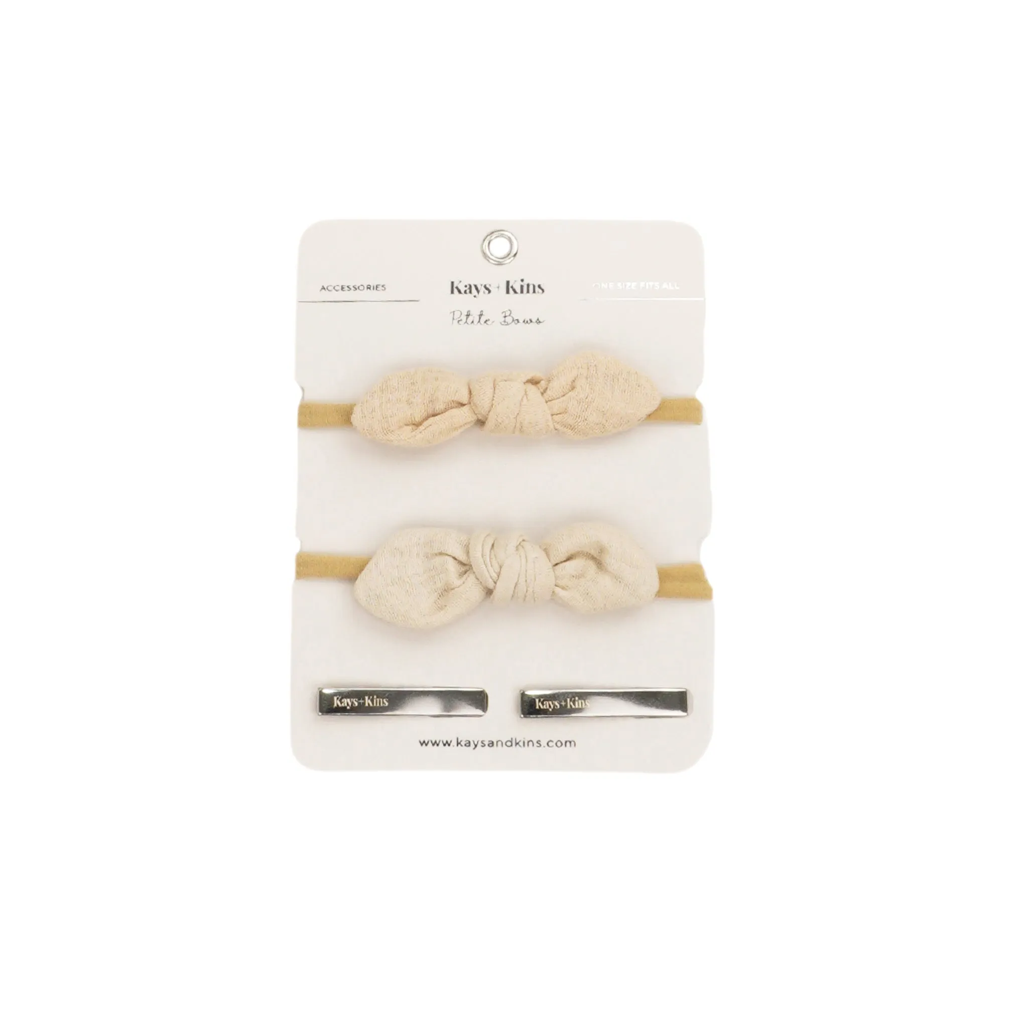 Linen Petite Bow Set - Sandy Chic Duo