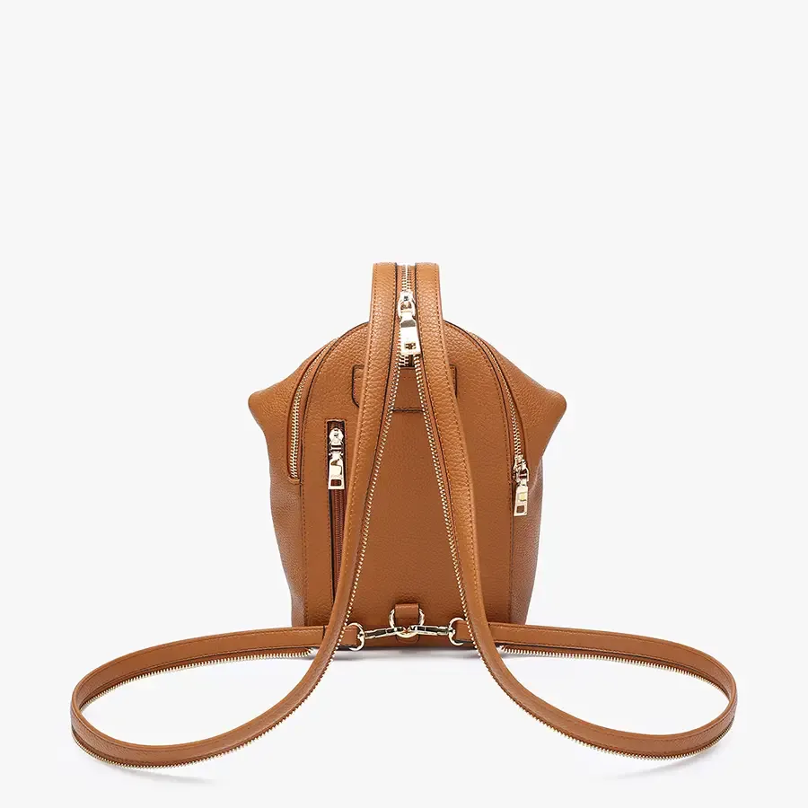 Linnette Brown Foldover Clasp Backpack