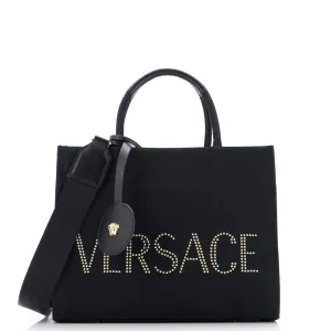 Logo Convertible Tote Studded Canvas Small