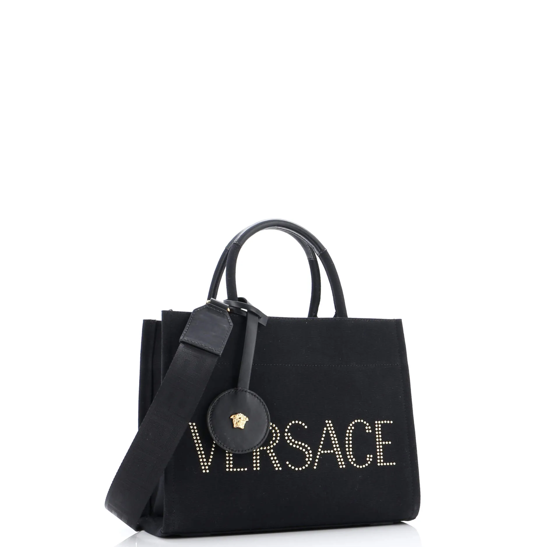 Logo Convertible Tote Studded Canvas Small