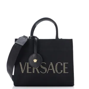 Logo Convertible Tote Studded Canvas Small