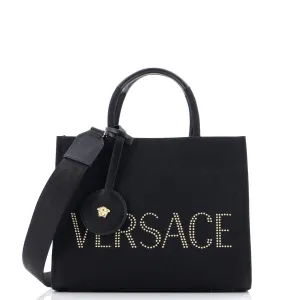Logo Convertible Tote Studded Canvas Small