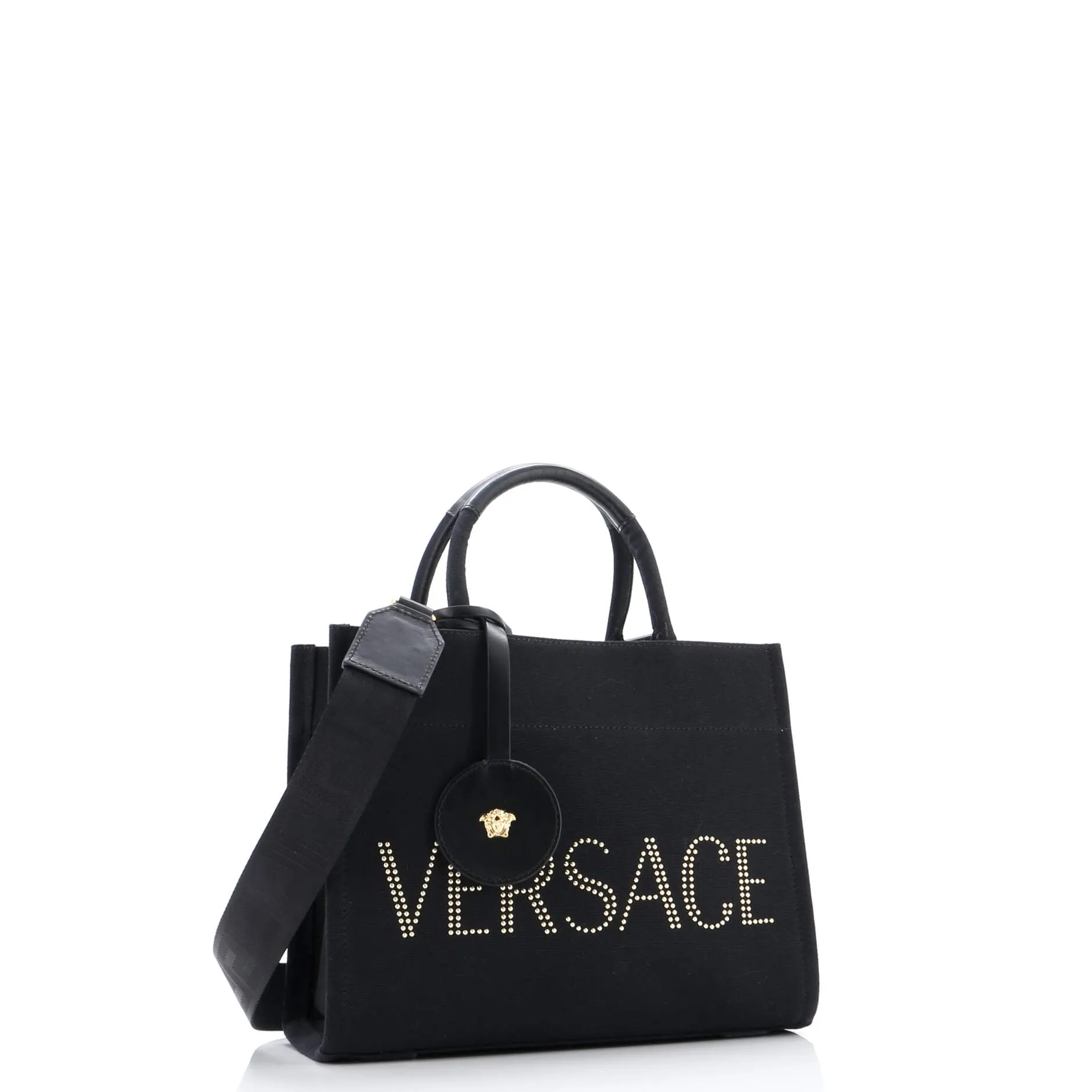 Logo Convertible Tote Studded Canvas Small