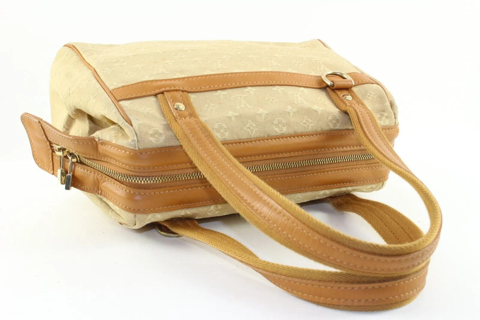 LOUIS VUITTON Beige Denim Canvas Monogram Mini Lin Josephine PM Boston 1LV1213K