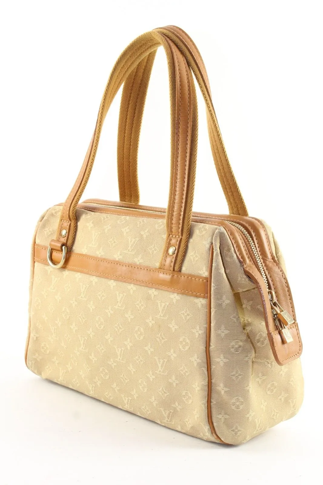 LOUIS VUITTON Beige Denim Canvas Monogram Mini Lin Josephine PM Boston 1LV1213K