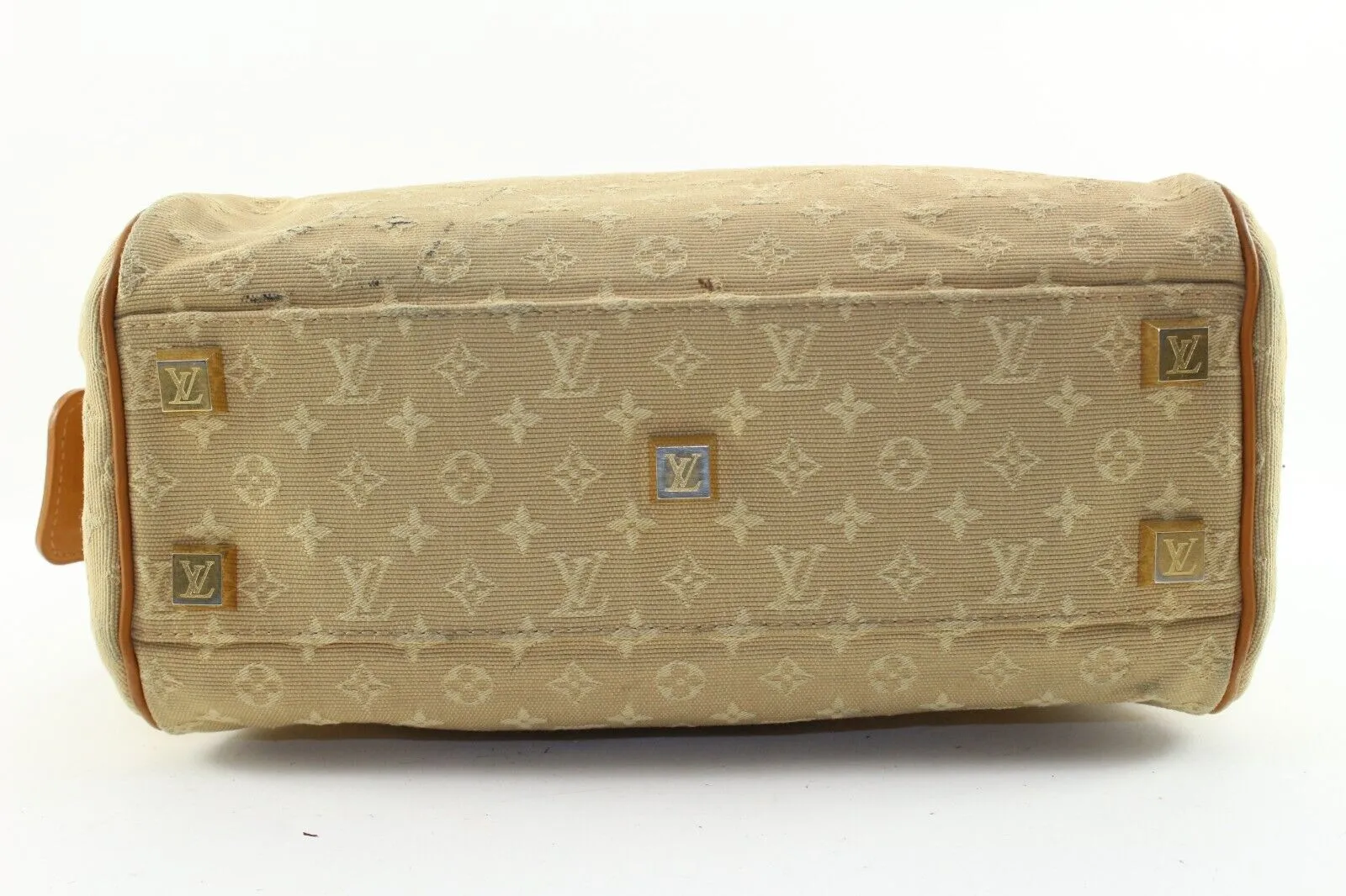 LOUIS VUITTON Beige Denim Canvas Monogram Mini Lin Josephine PM Boston 1LV1213K