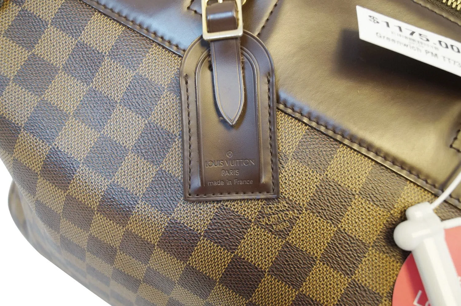 LOUIS VUITTON Damier Ebene Greenwich PM Boston Shoulder Bag
