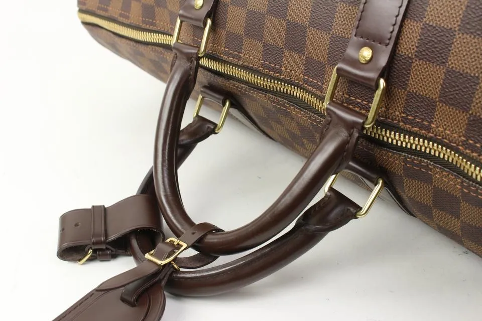 Louis Vuitton Damier Ebene Keepall 50 Boston Duffle Bag 78lz422s