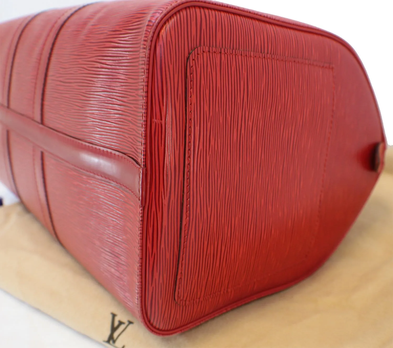 LOUIS VUITTON Epi Leather Red Keepall 45 Boston Bag