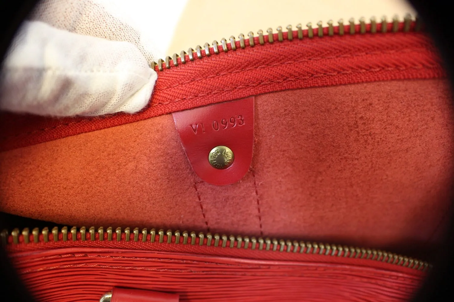 LOUIS VUITTON Epi Leather Red Keepall 45 Boston Bag
