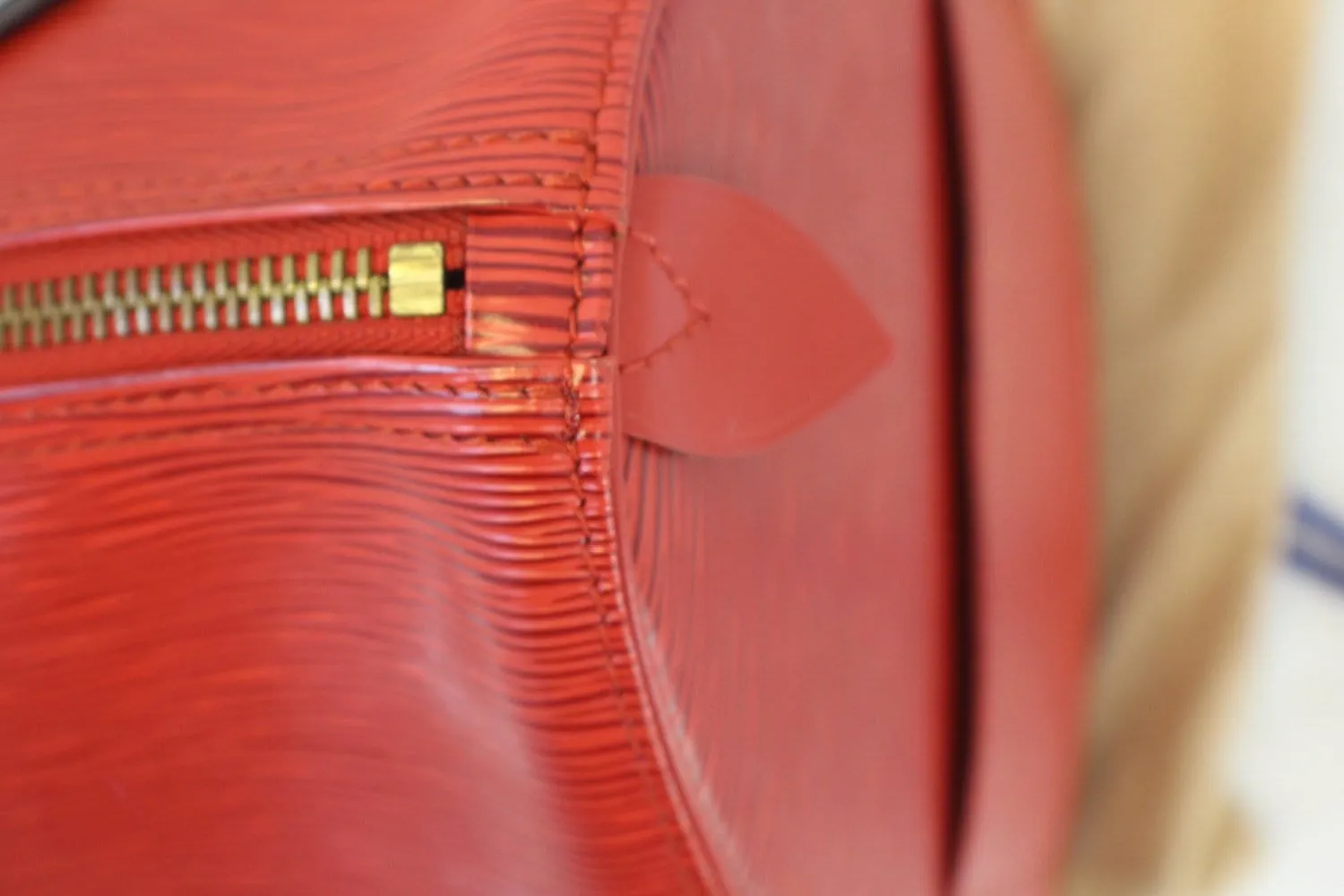 LOUIS VUITTON Epi Leather Red Keepall 45 Boston Bag