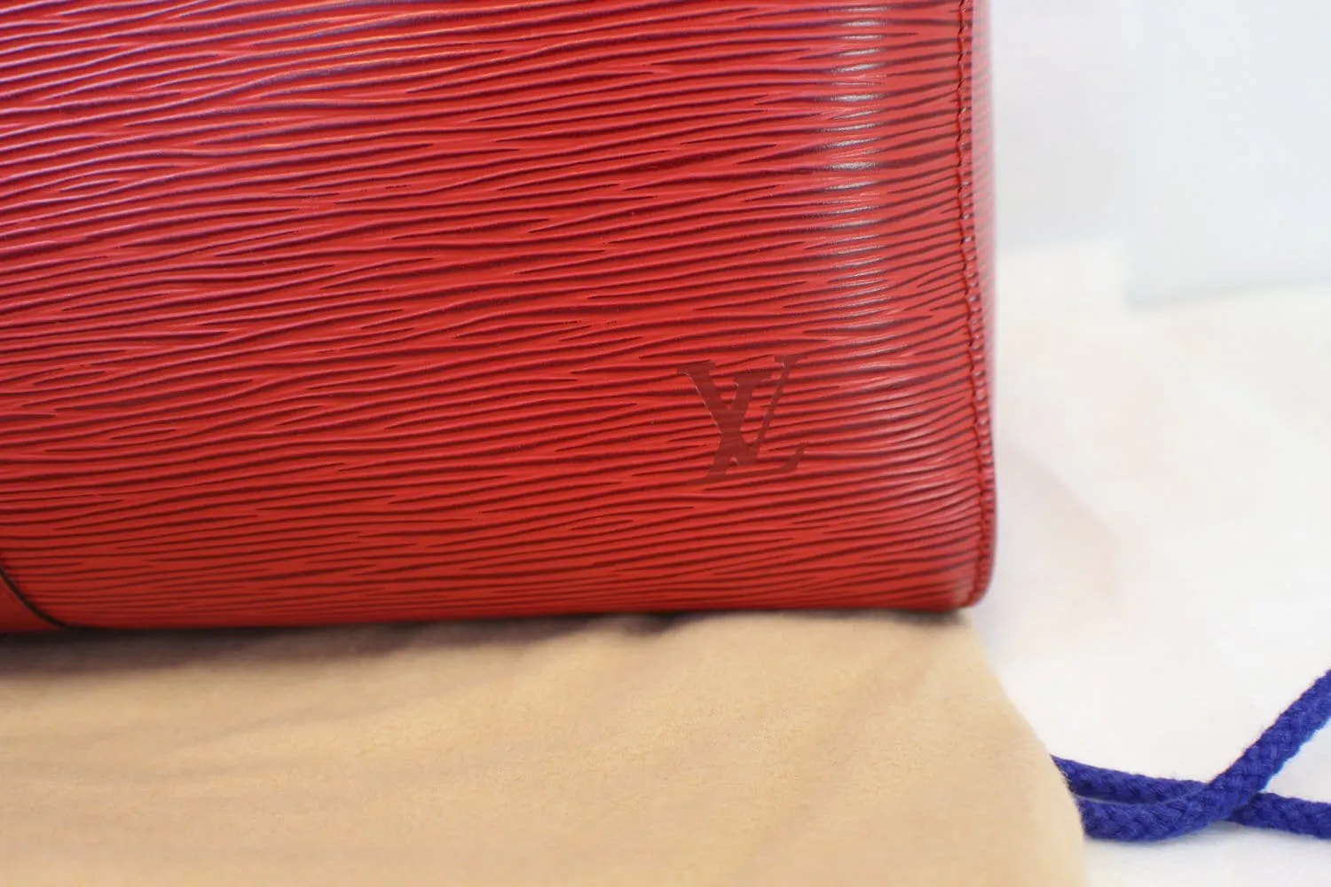 LOUIS VUITTON Epi Leather Red Keepall 45 Boston Bag
