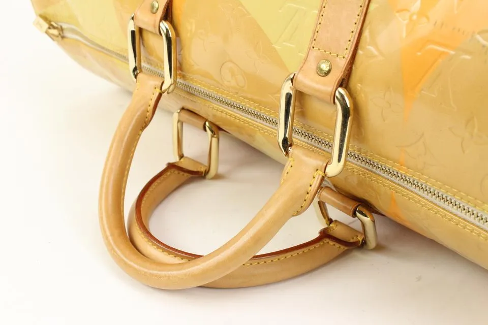 Louis Vuitton Limited Monogram Vernis Fleur Polochon Keepall 87lv317s