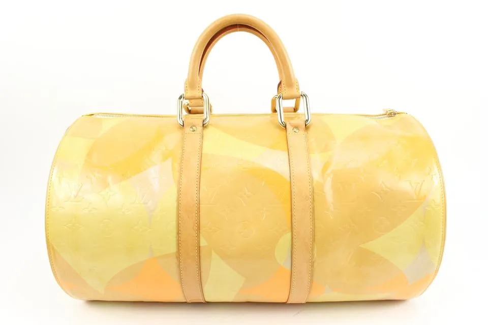 Louis Vuitton Limited Monogram Vernis Fleur Polochon Keepall 87lv317s