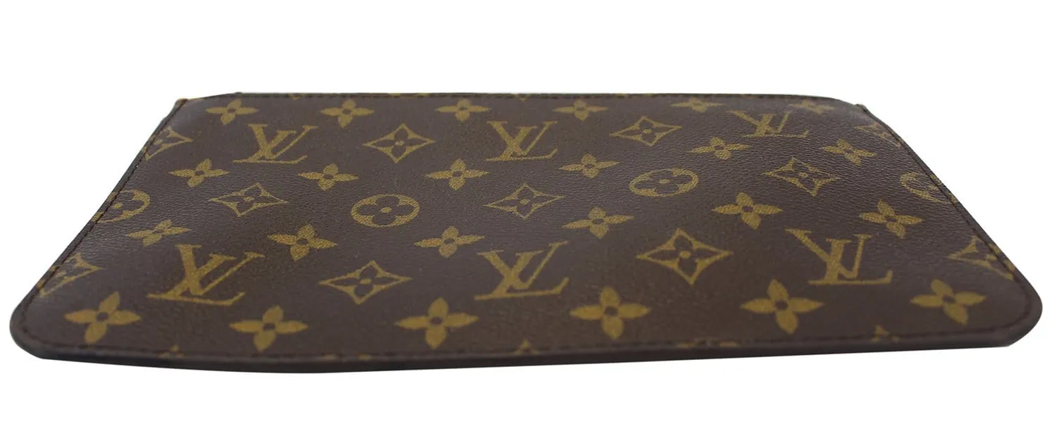 LOUIS VUITTON Monogram Neverfull MM Pochette Wristlet Fuchsia