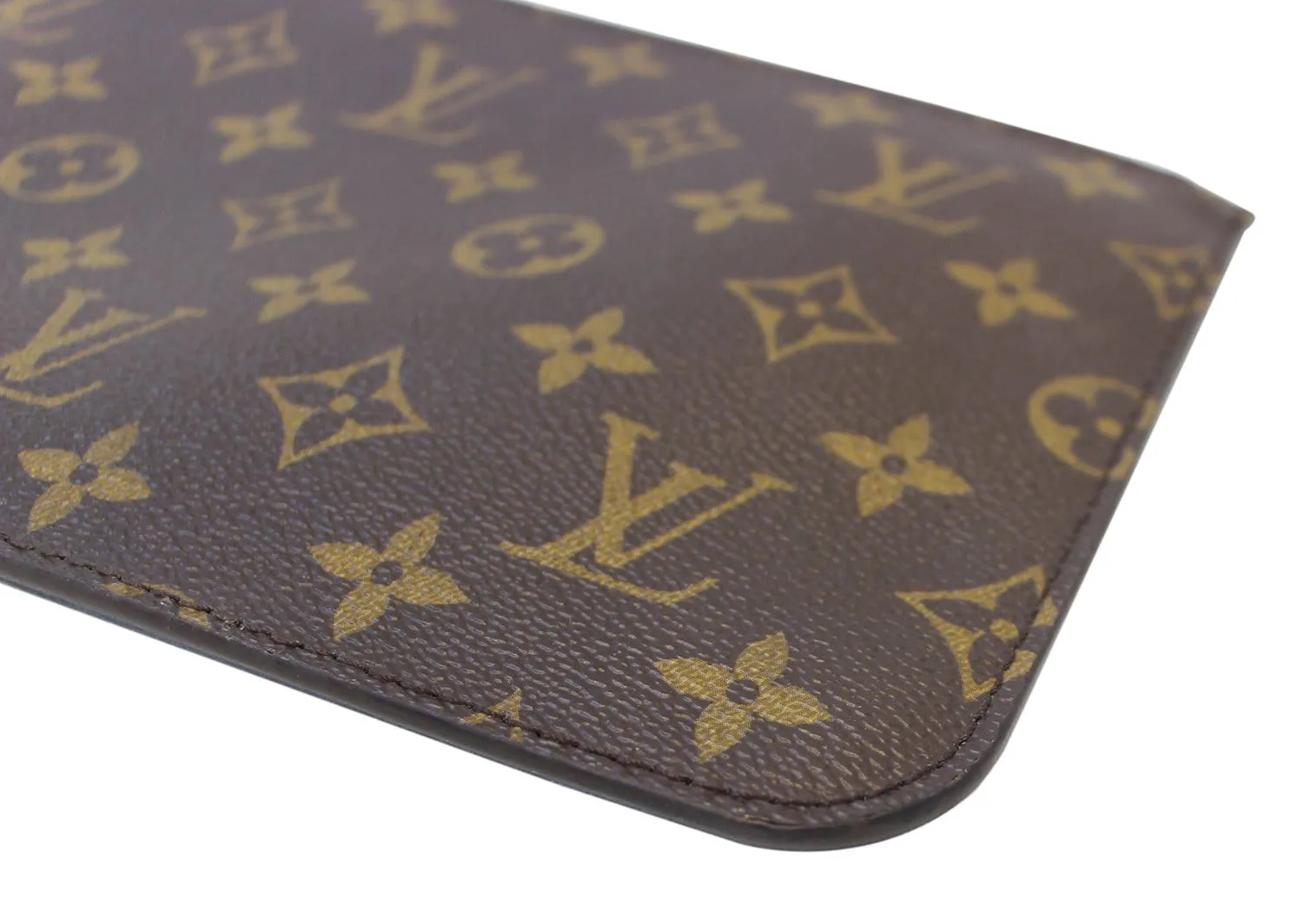 LOUIS VUITTON Monogram Neverfull MM Pochette Wristlet Fuchsia
