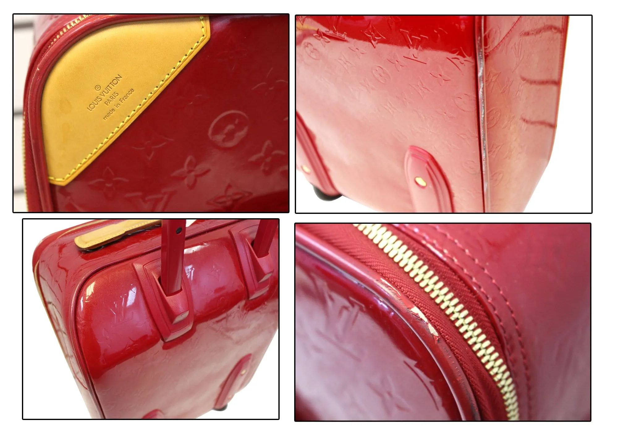 LOUIS VUITTON Pomme D'Amour Monogram Vernis Pegase 45 Suitcase