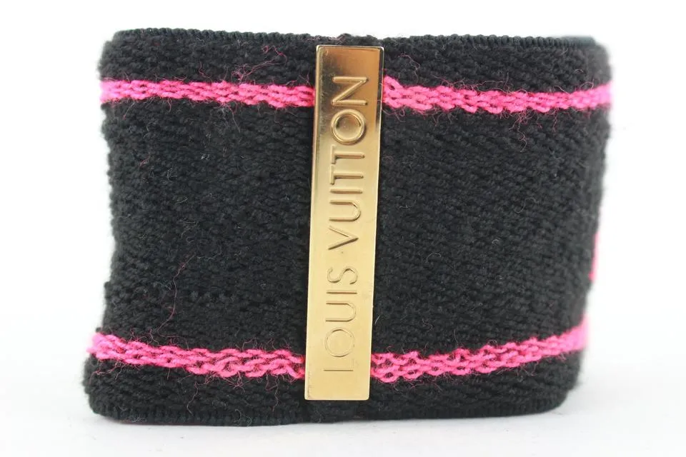 Louis Vuitton Stephen Sprouse Neon Pink Graffiti Wrist Band Gym Bracelet 431lvs61