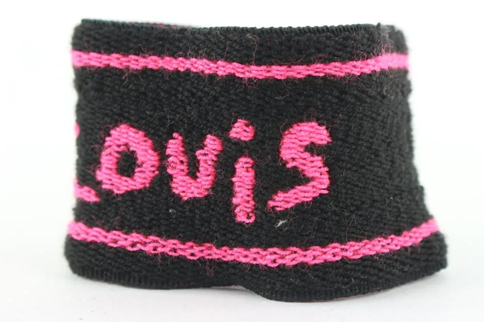 Louis Vuitton Stephen Sprouse Neon Pink Graffiti Wrist Band Gym Bracelet 431lvs61