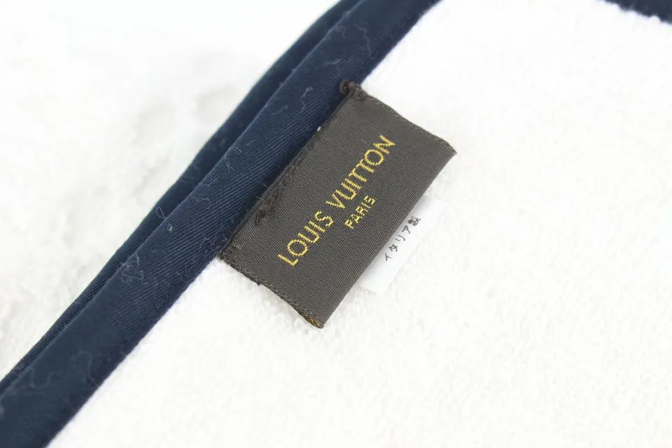 Louis Vuitton White x Navy LV Cup Gaston V BeachTowel 908lvs413