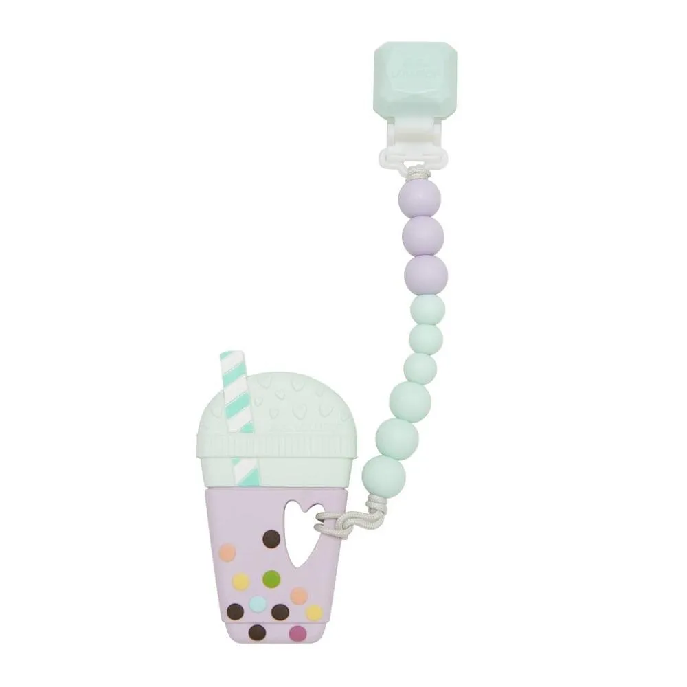 LouLou LOLLIPOP Teether Set (Taro Bubble Tea Gem - Lilac Mint)