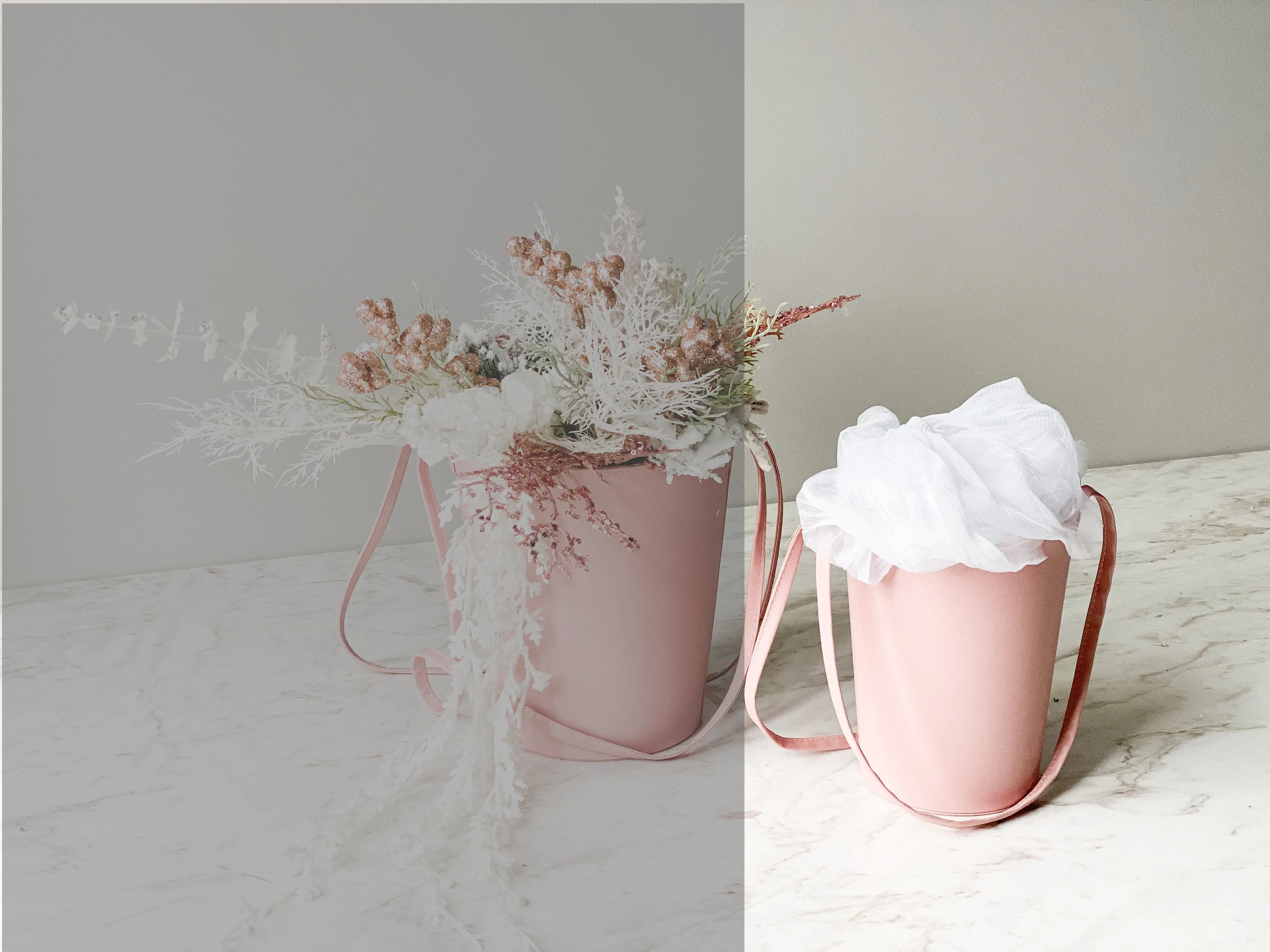 Luxury Leather Flower Basket