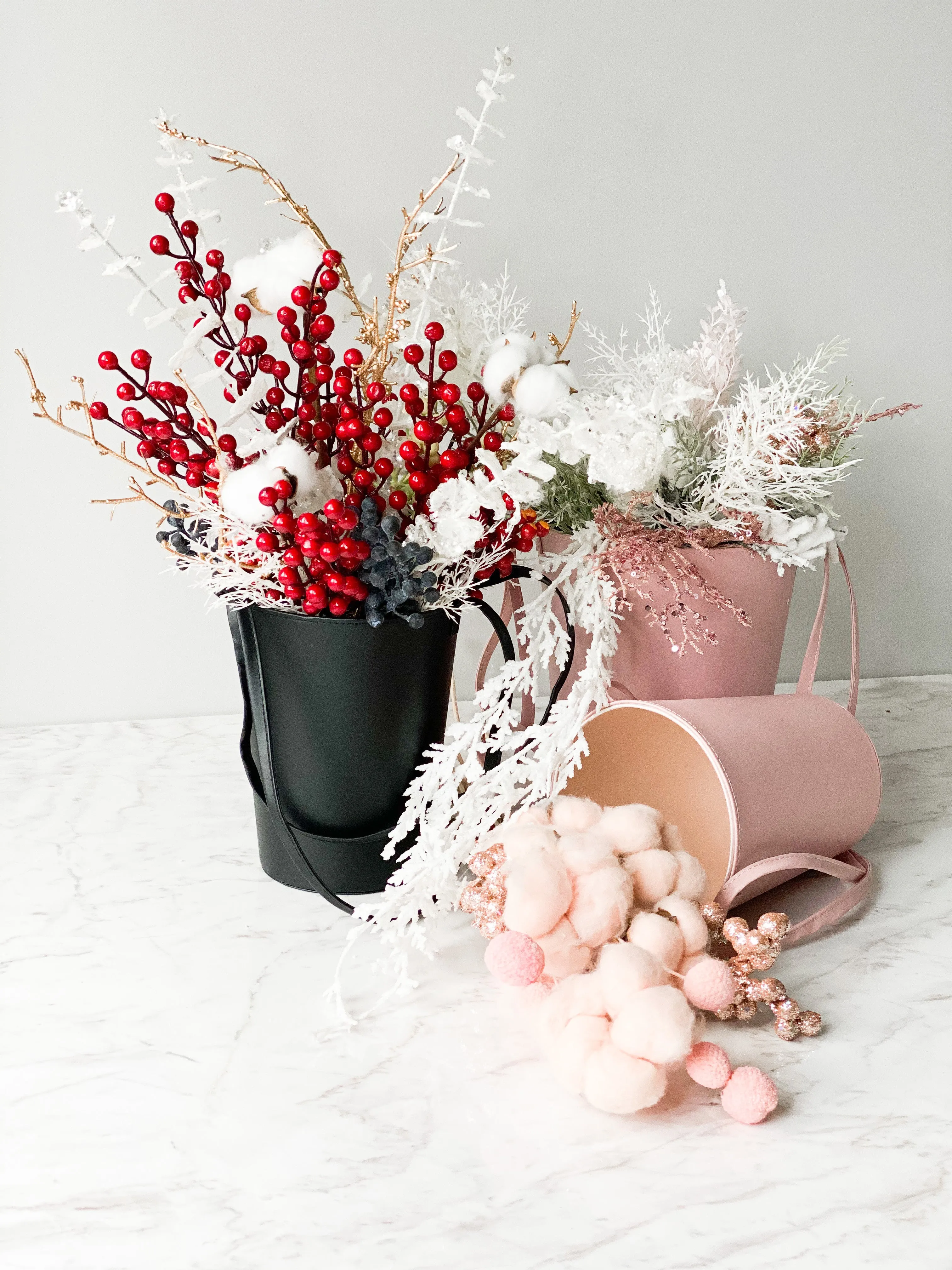Luxury Leather Flower Basket