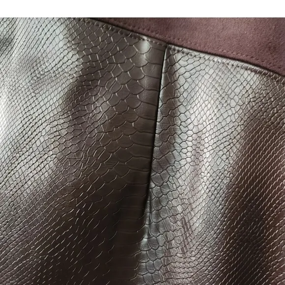 Marc New York Brown Faux Leather Pencil Skirt Women's Size Medium