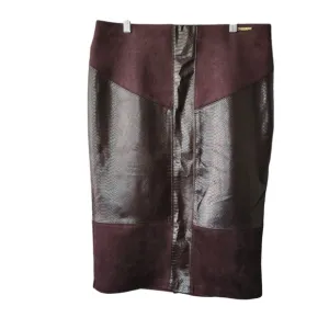Marc New York Brown Faux Leather Pencil Skirt Women's Size Medium