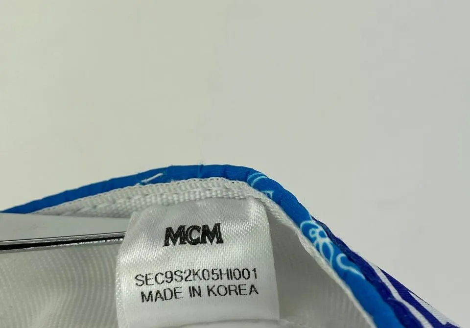 Mcm Blue Monogram Visetos Log Baseball Cap Hat 2MCML1125