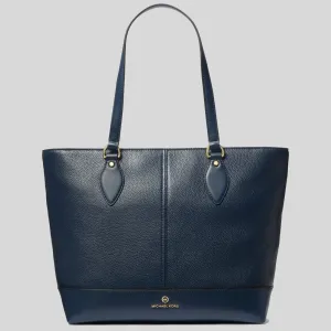 MICHAEL KORS Beth Large Pebbled Leather Tote Bag Navy RS-38H1C8BT3L