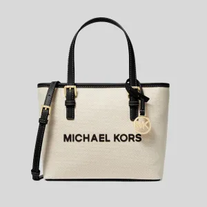 MICHAEL KORS Jet Set Travel Extra-Small Canvas Top-Zip Tote Bag Black RS-35S4GTVT0C