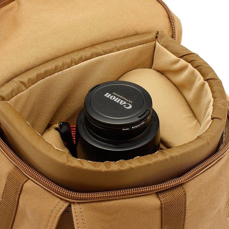 Military Style Canvas DSLR Camera Backpack