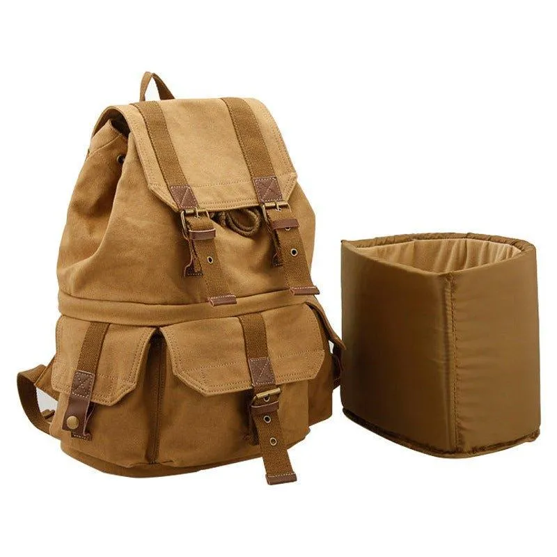 Military Style Canvas DSLR Camera Backpack