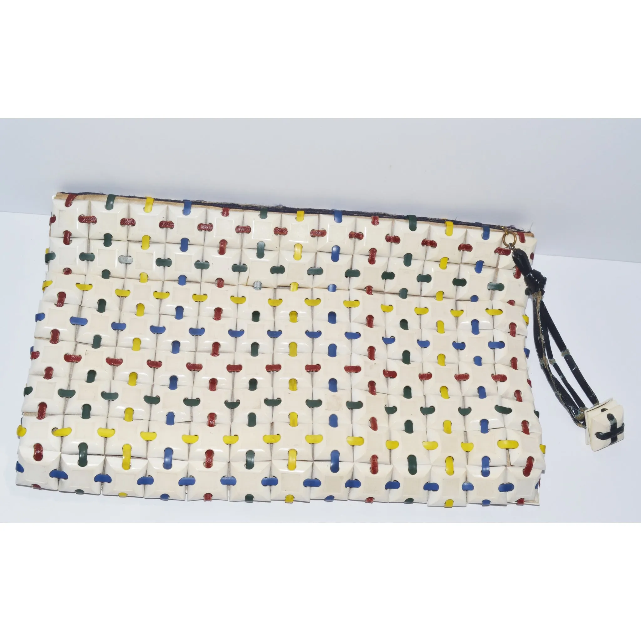 Mult-Colored Plasticflex Clutch Purse - 1940's
